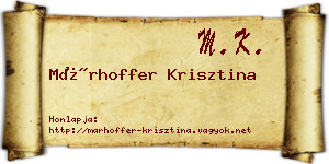 Márhoffer Krisztina névjegykártya