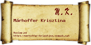 Márhoffer Krisztina névjegykártya