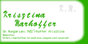 krisztina marhoffer business card